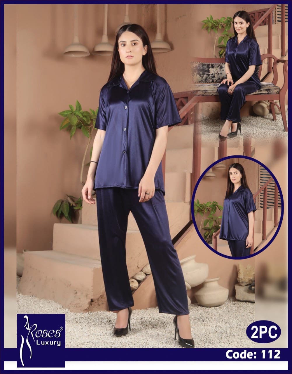 Roses Luxury 2-Piece Pajama Nightwear Set