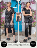 Roses Luxury 4-Piece Nightwear Set