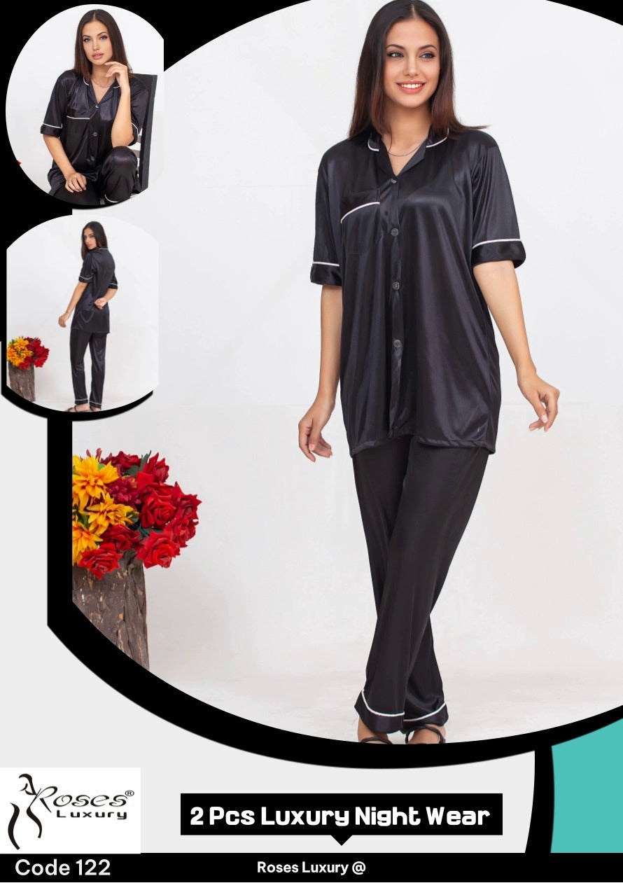 Roses Luxury 2-Piece Pipen Pajama Nightwear Set