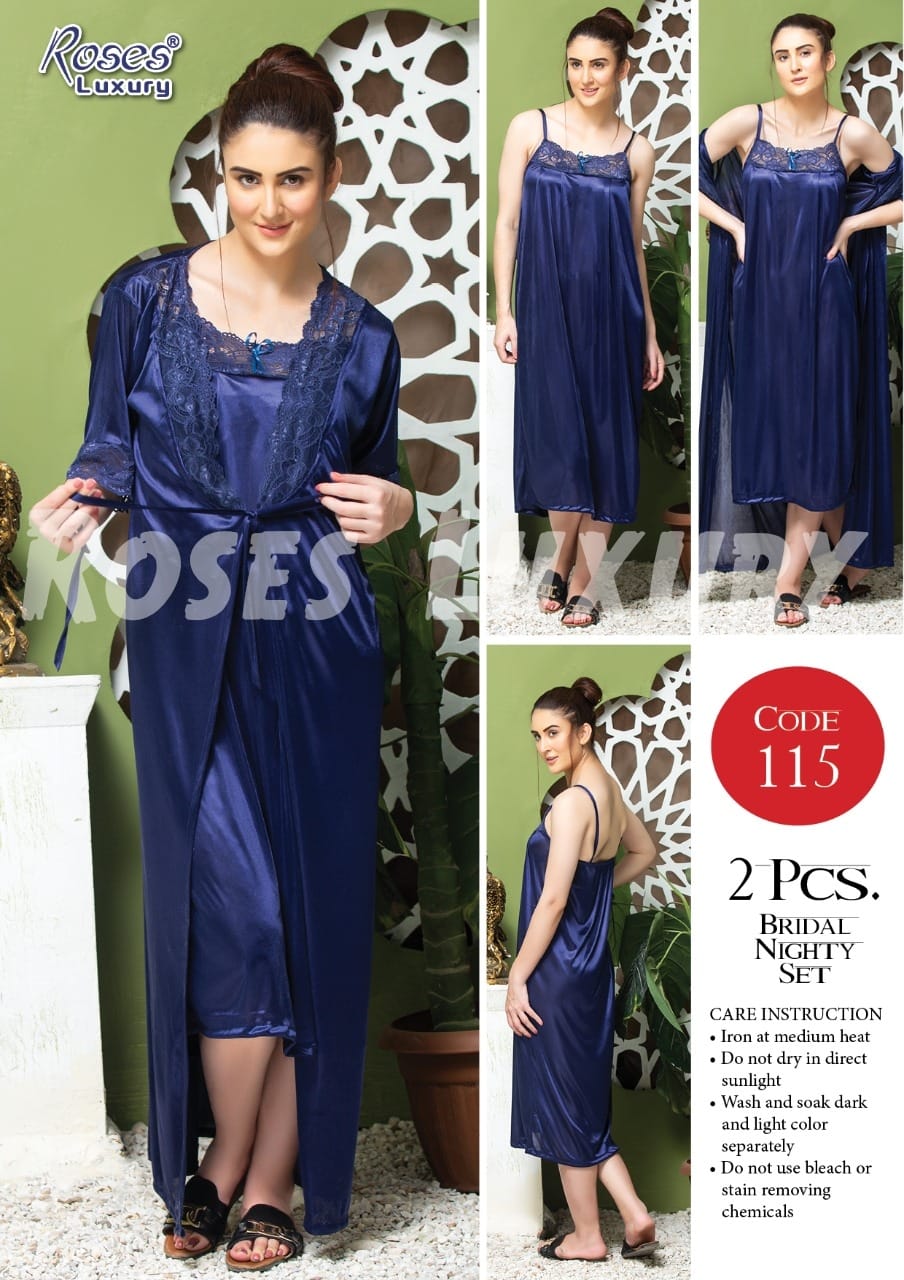 Roses Luxury 2-Piece Gown Nightwear Set